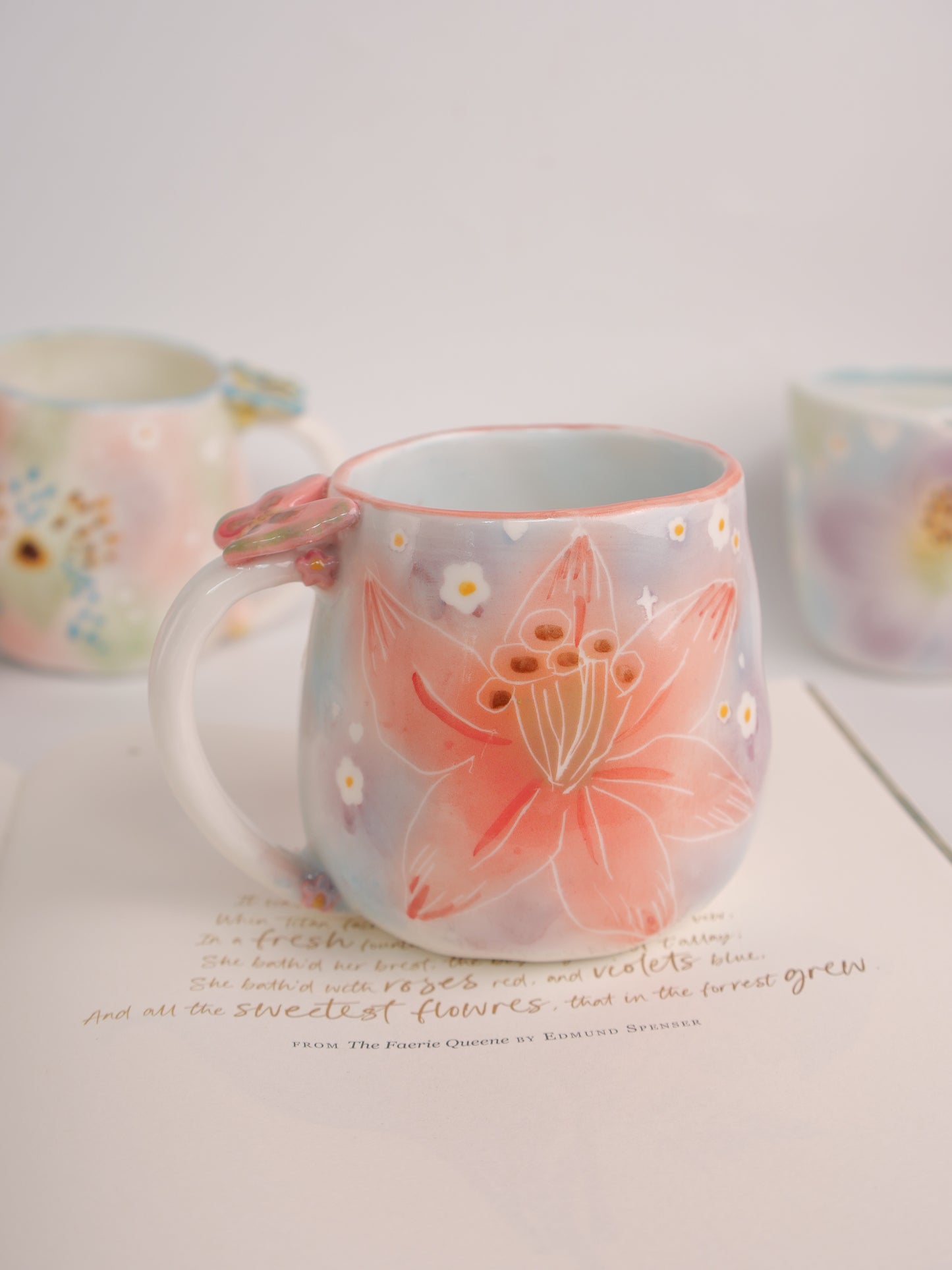 Pink lily mug