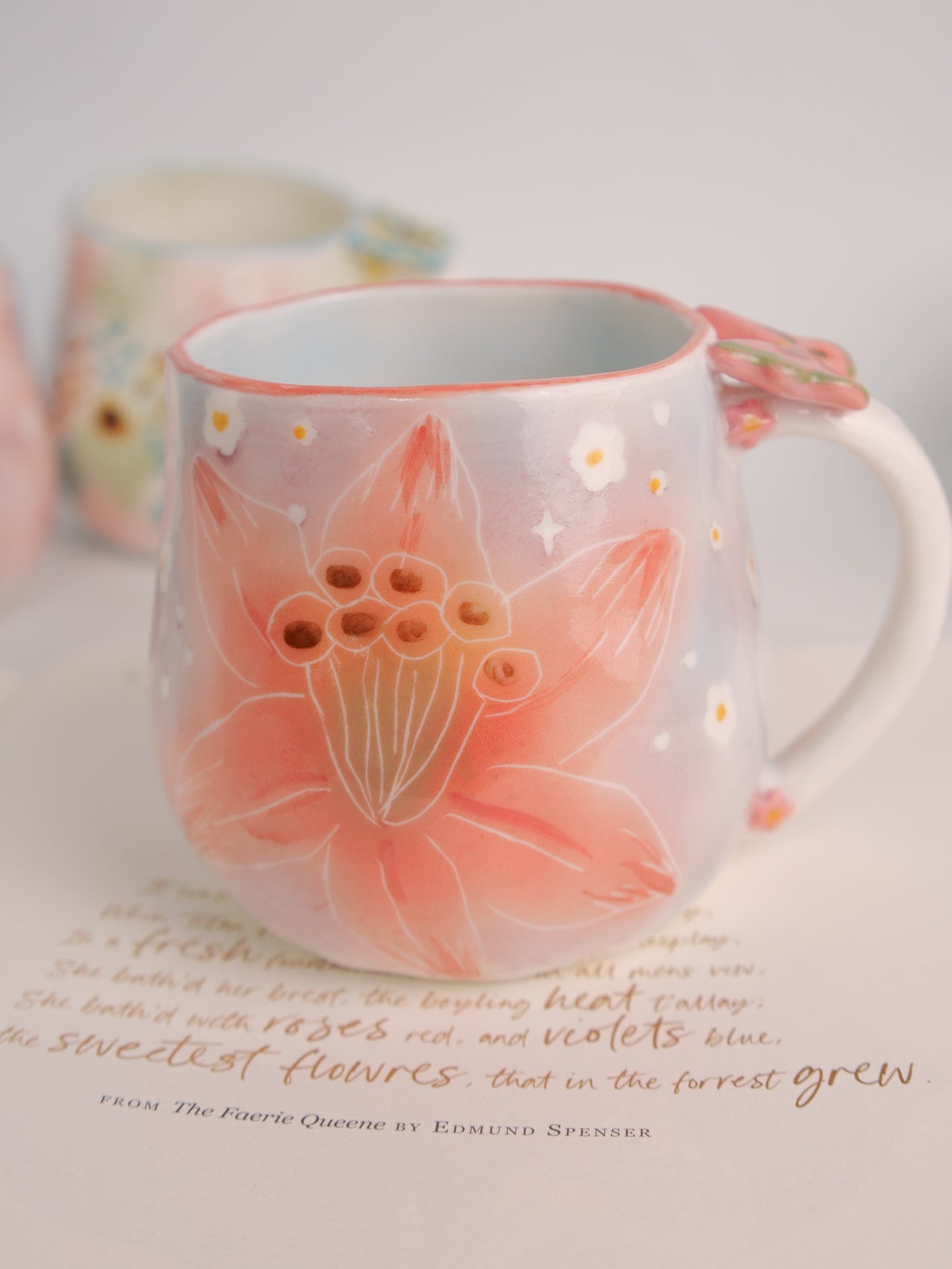 Pink lily mug