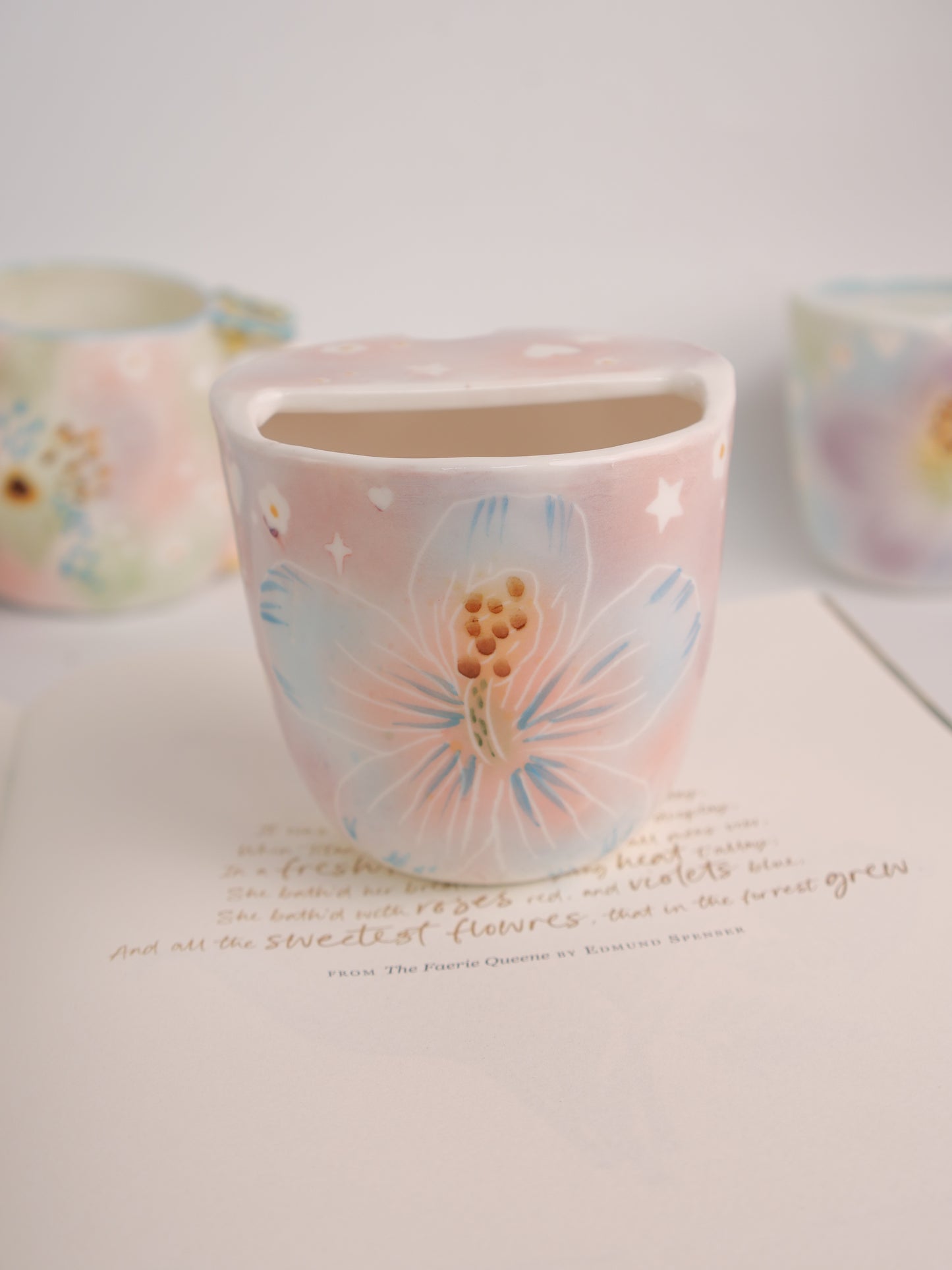Blue hibiscus sip cup