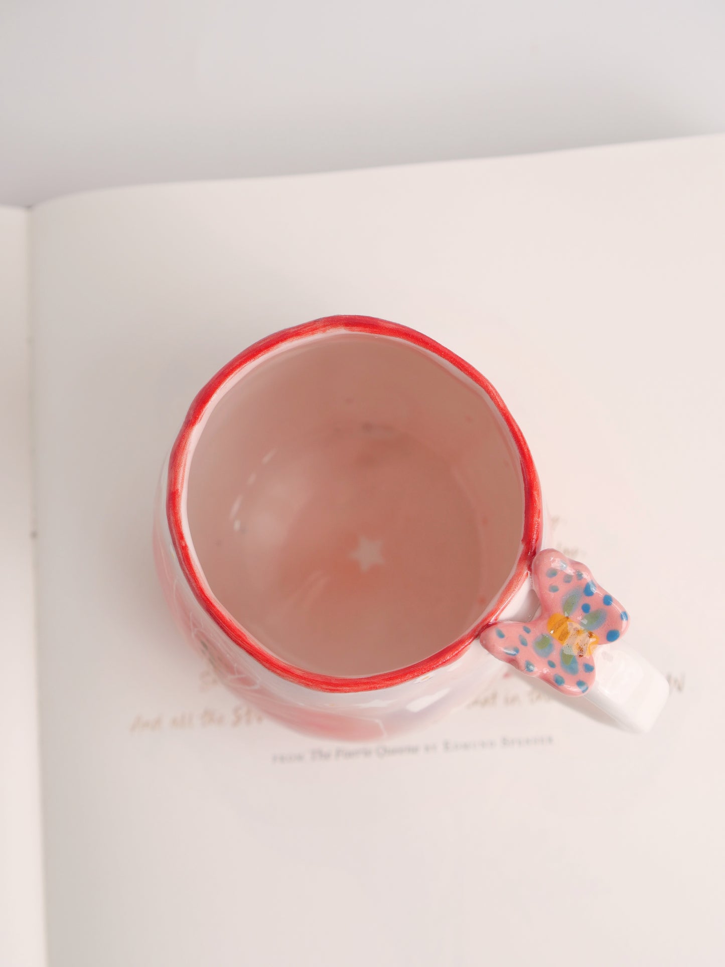 Red hibiscus mug