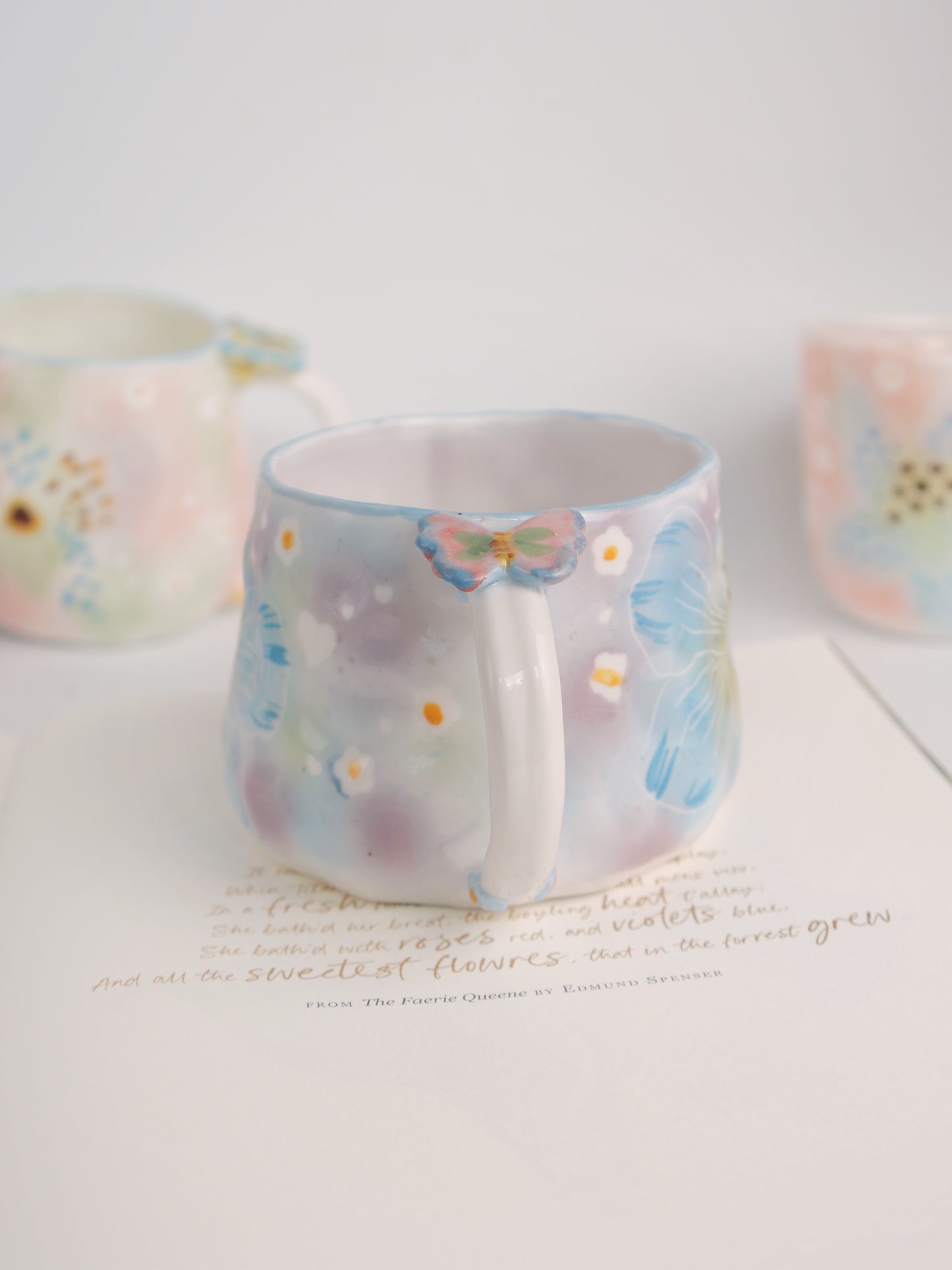 Blue hibiscus mug