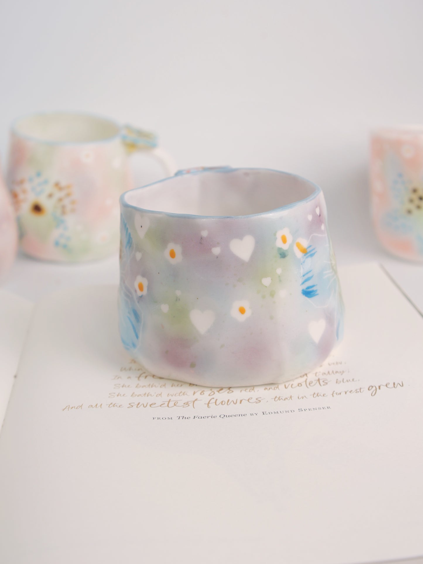 Blue hibiscus mug