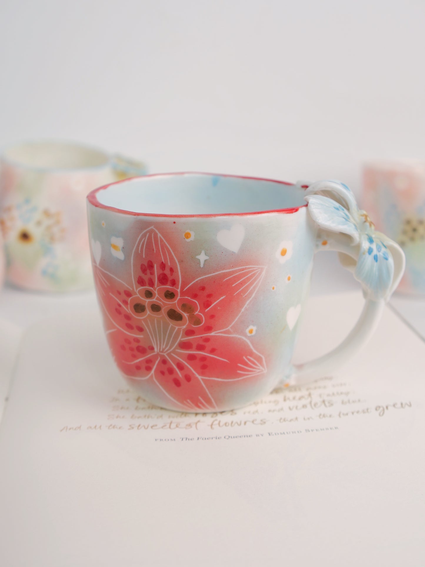 Red lily mug