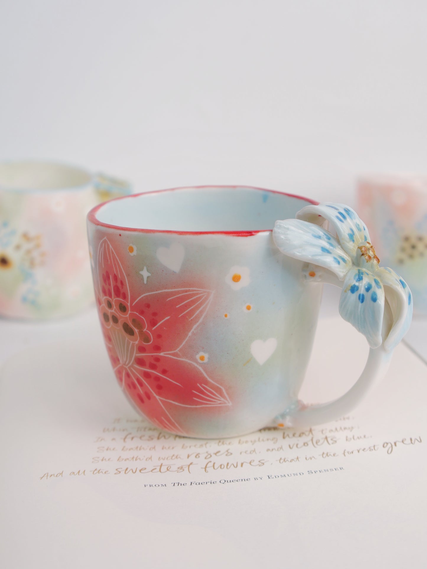 Red lily mug