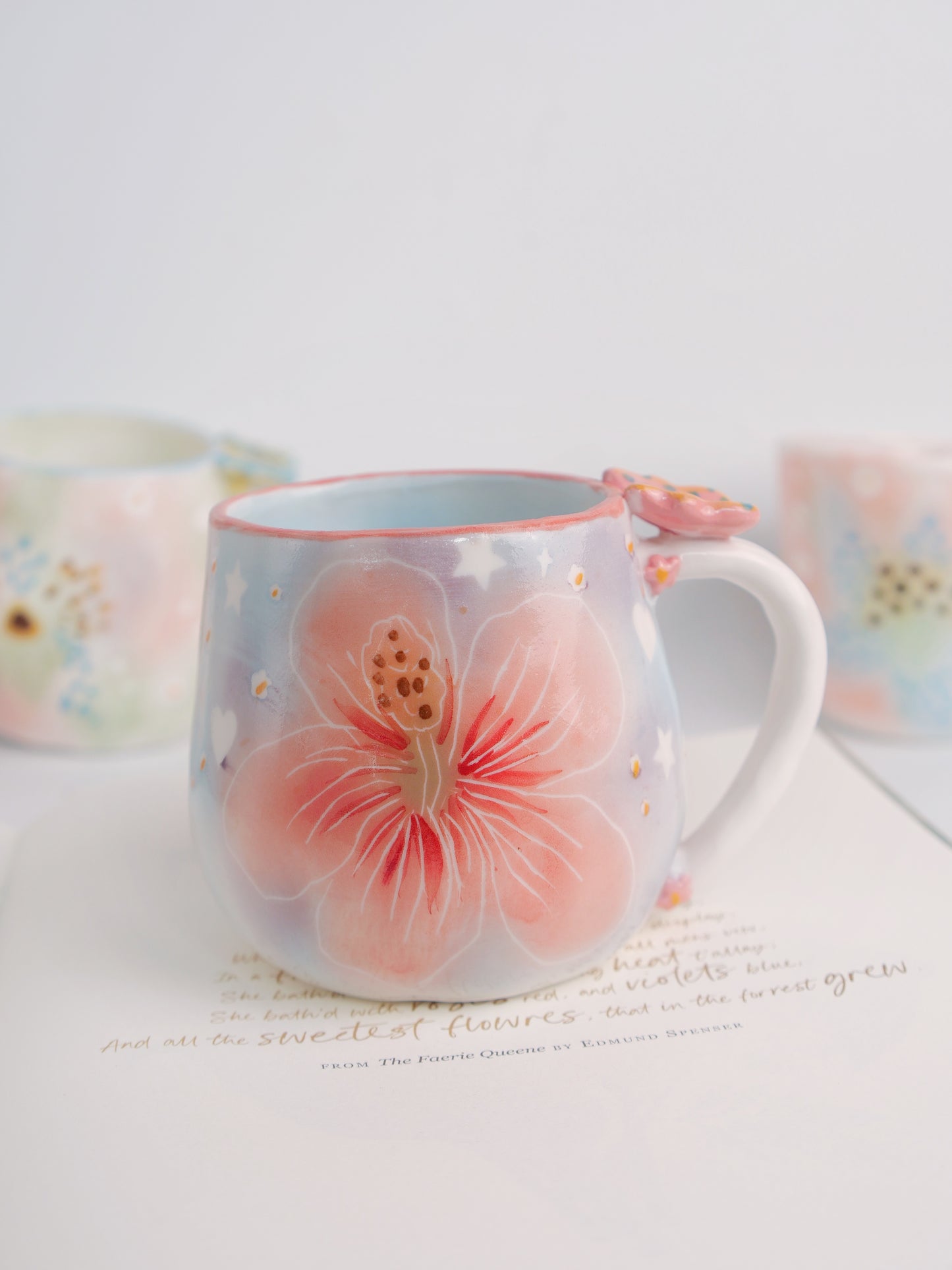 Pink hibicus mug