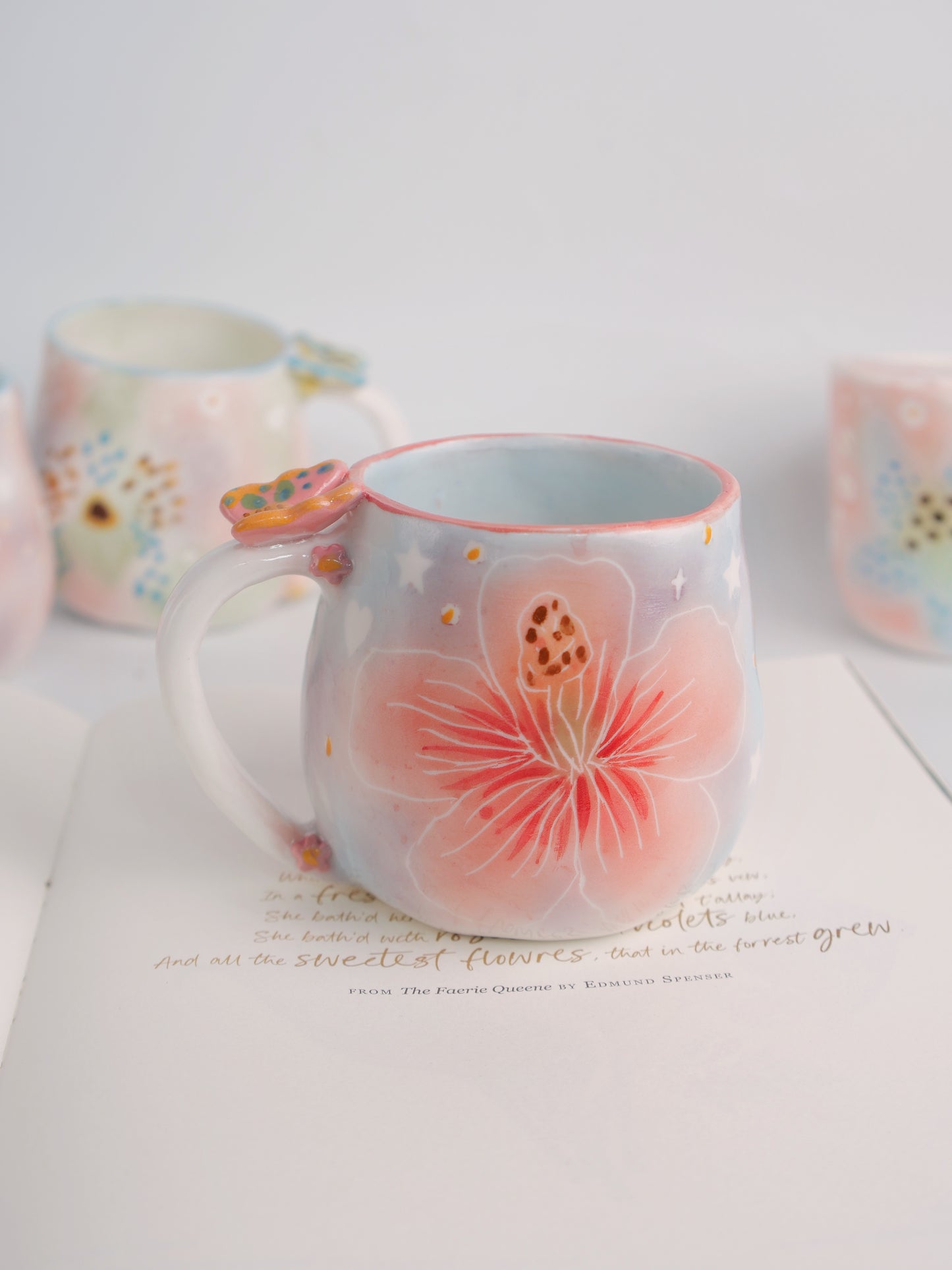 Pink hibicus mug