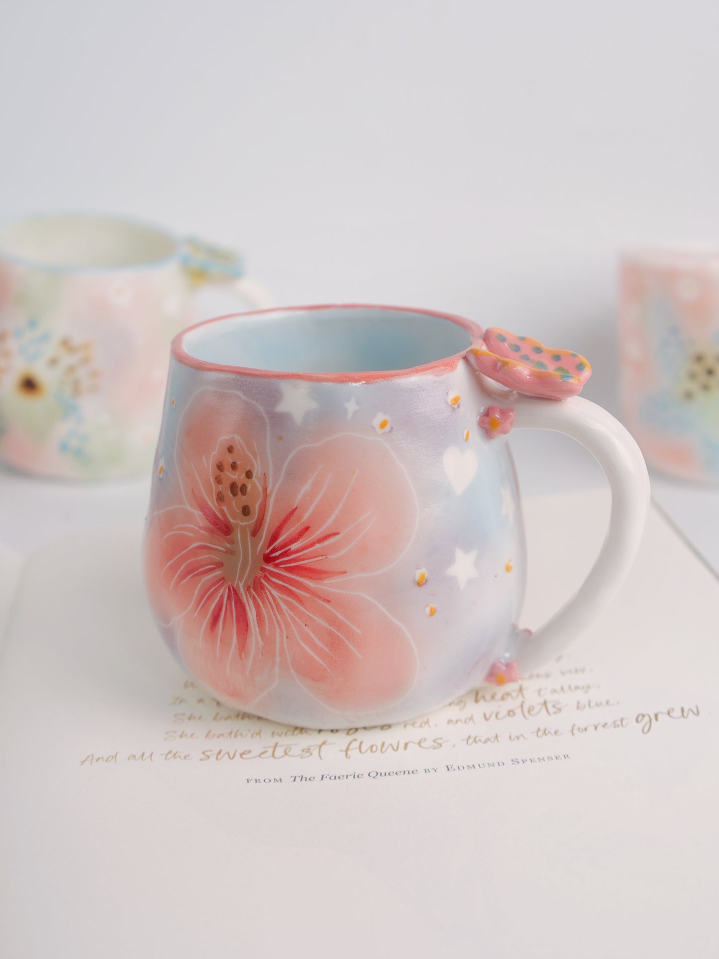 Pink hibicus mug