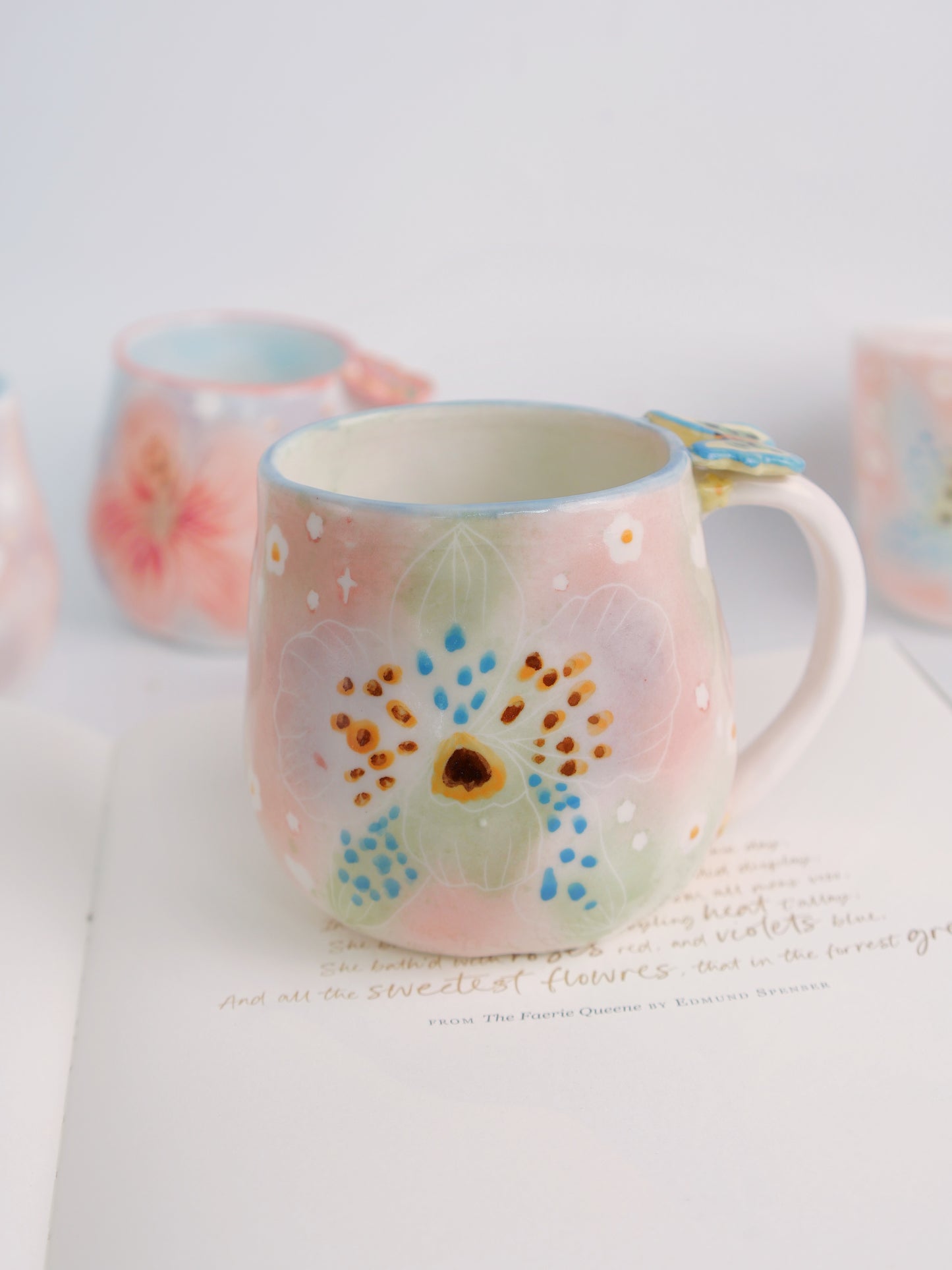 Green orchid mug
