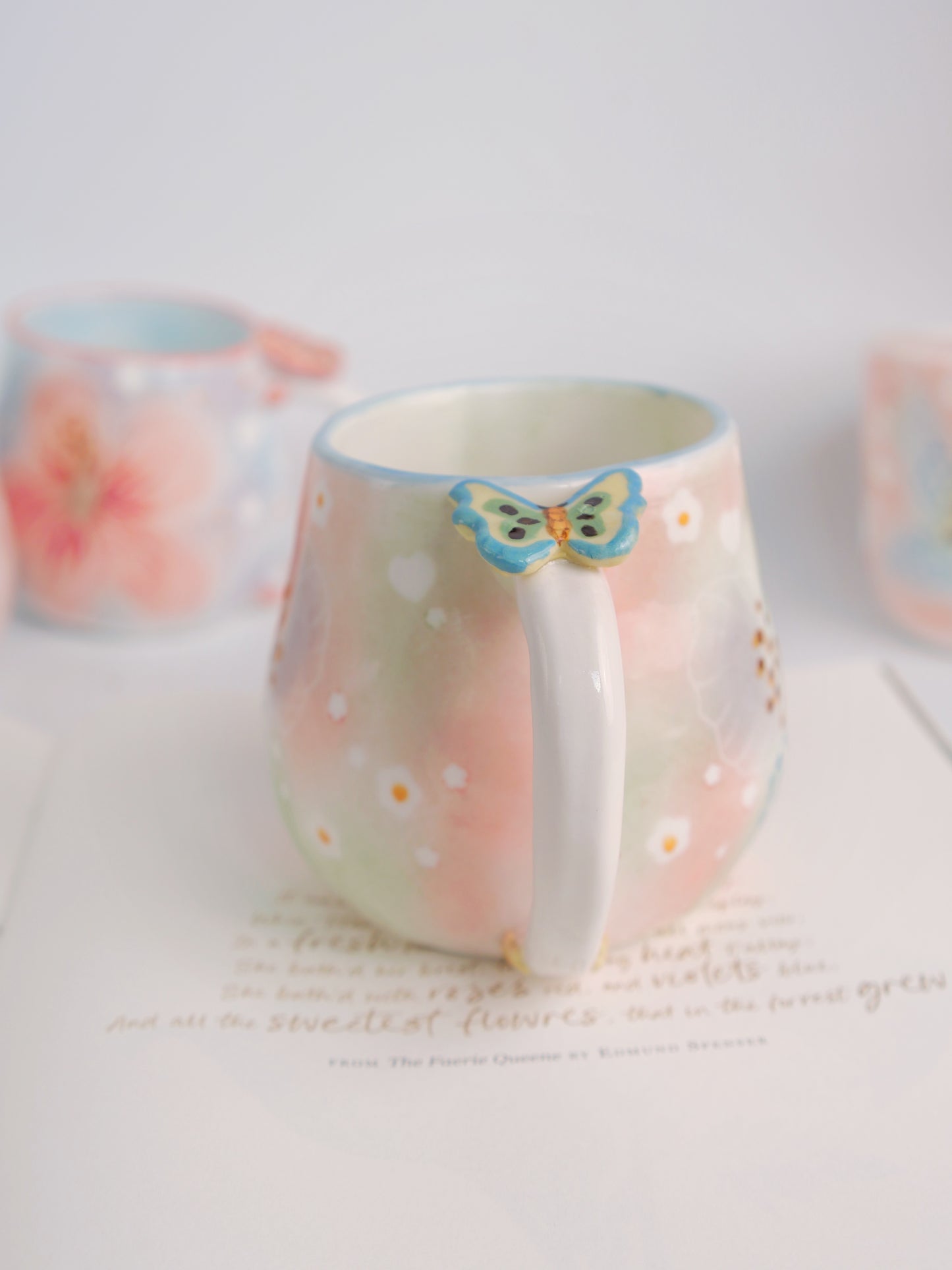 Green orchid mug
