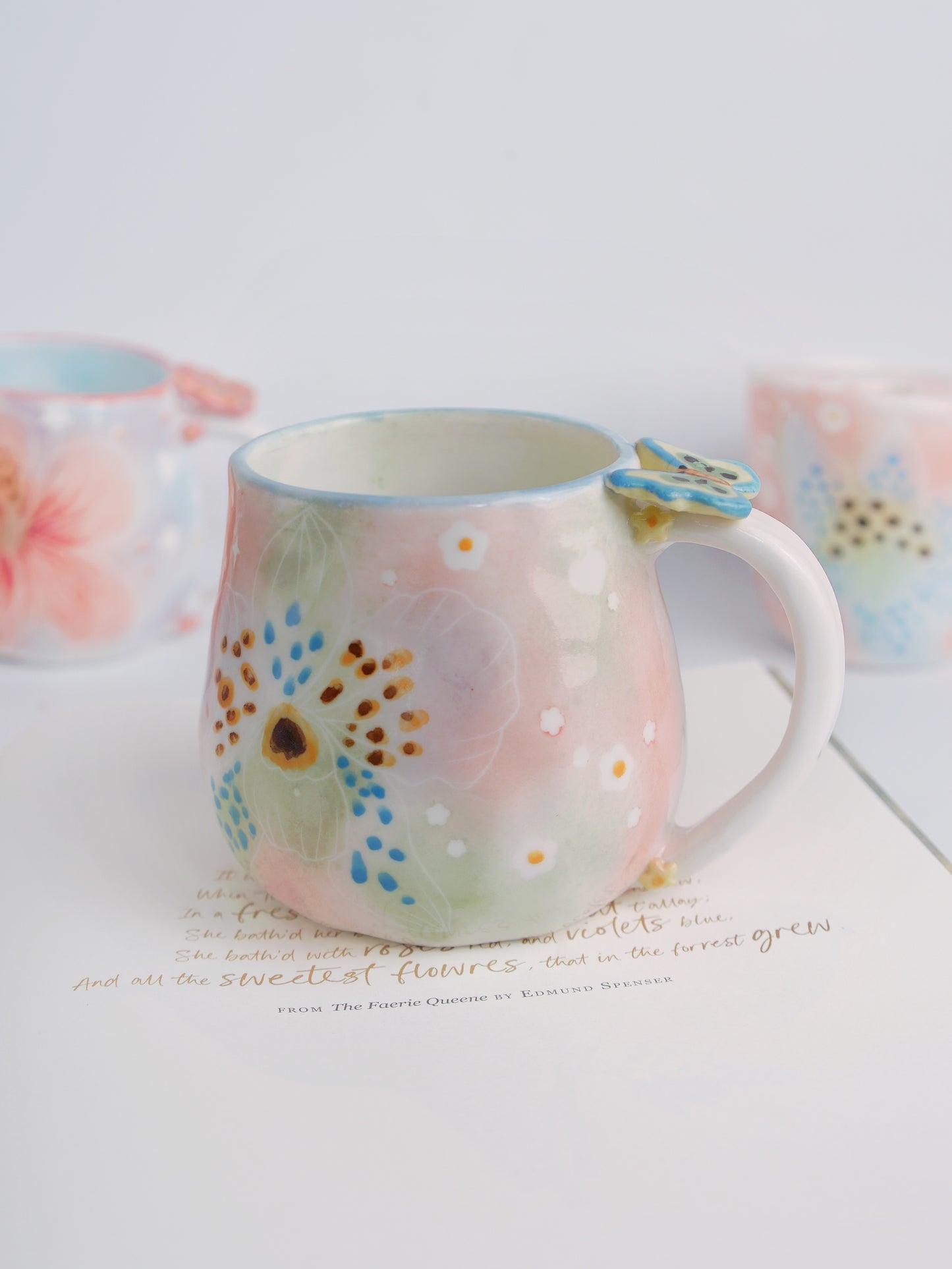 Green orchid mug