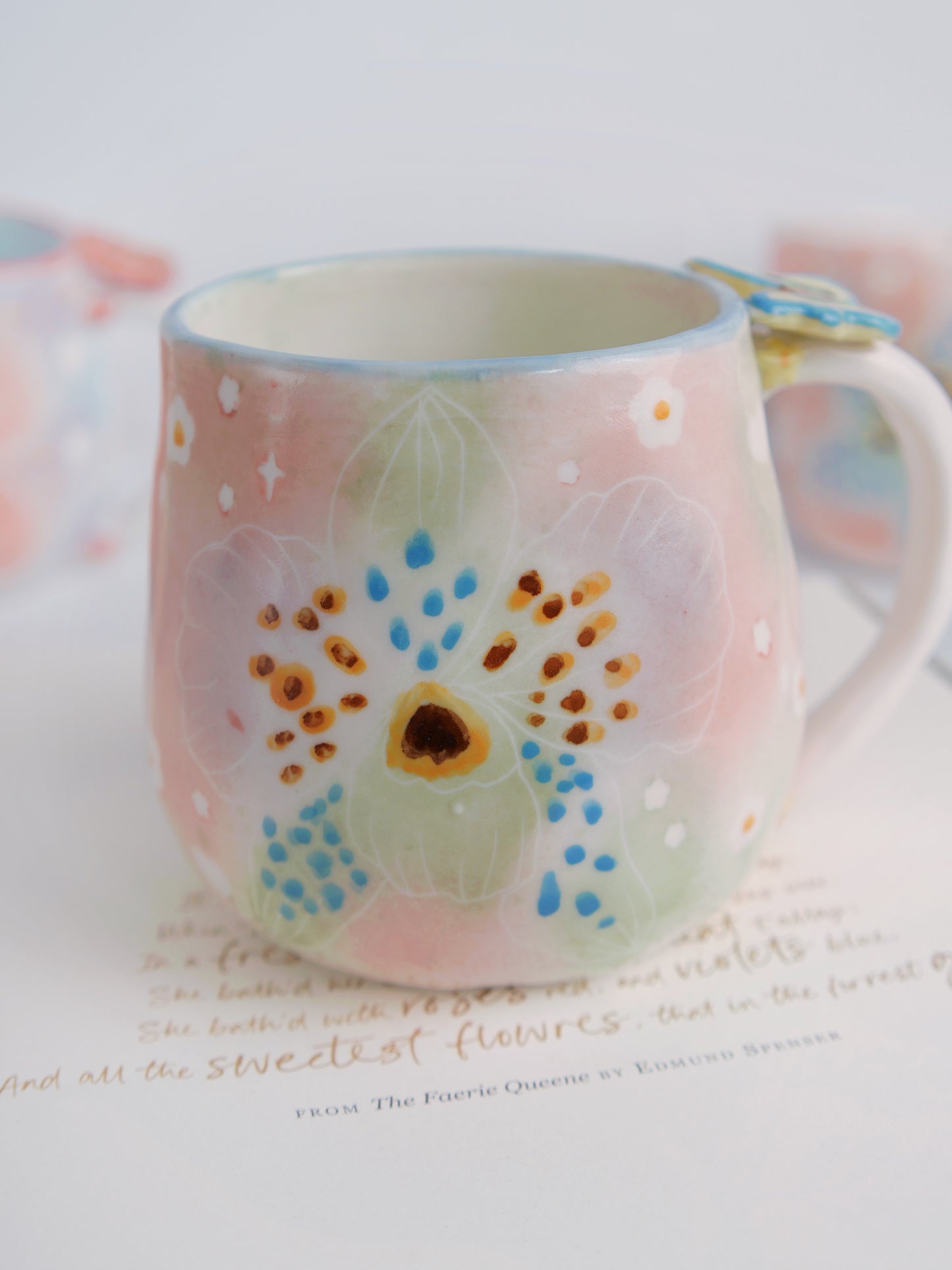 Green orchid mug