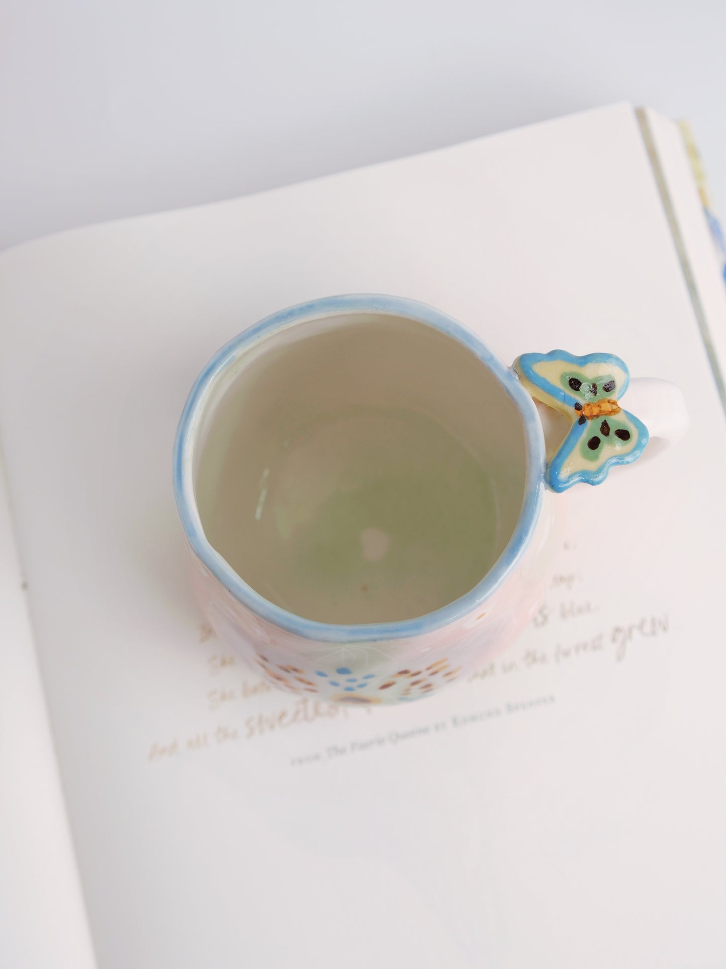 Green orchid mug