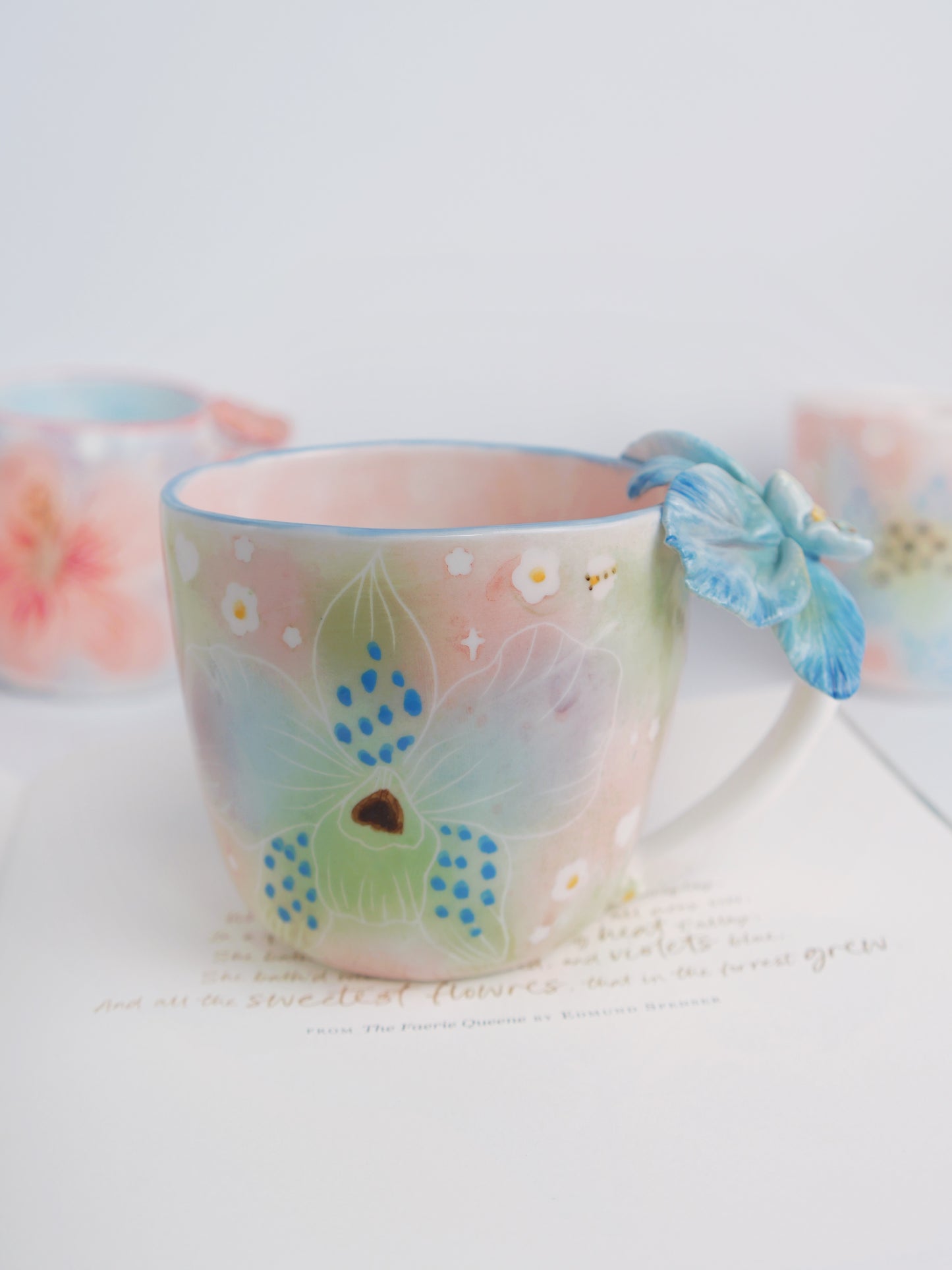 Blue orchid mug