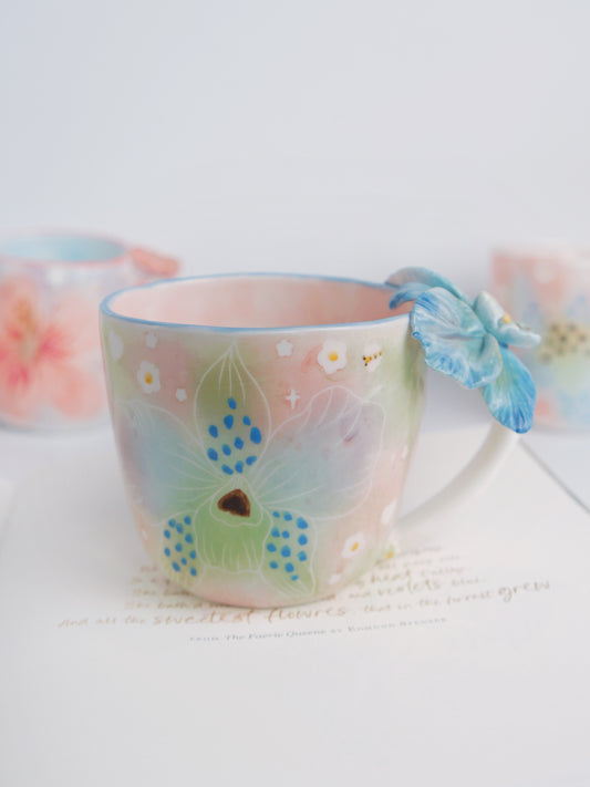 Blue orchid mug