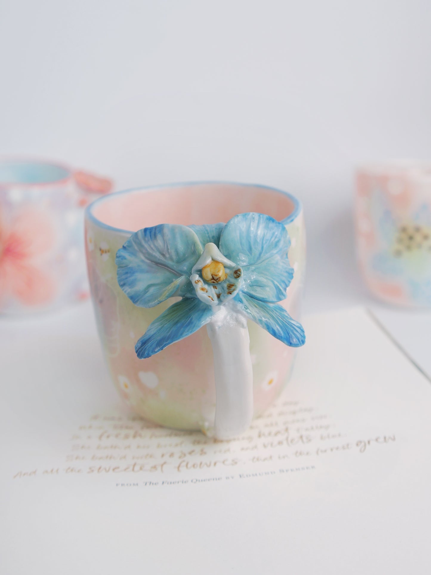 Blue orchid mug