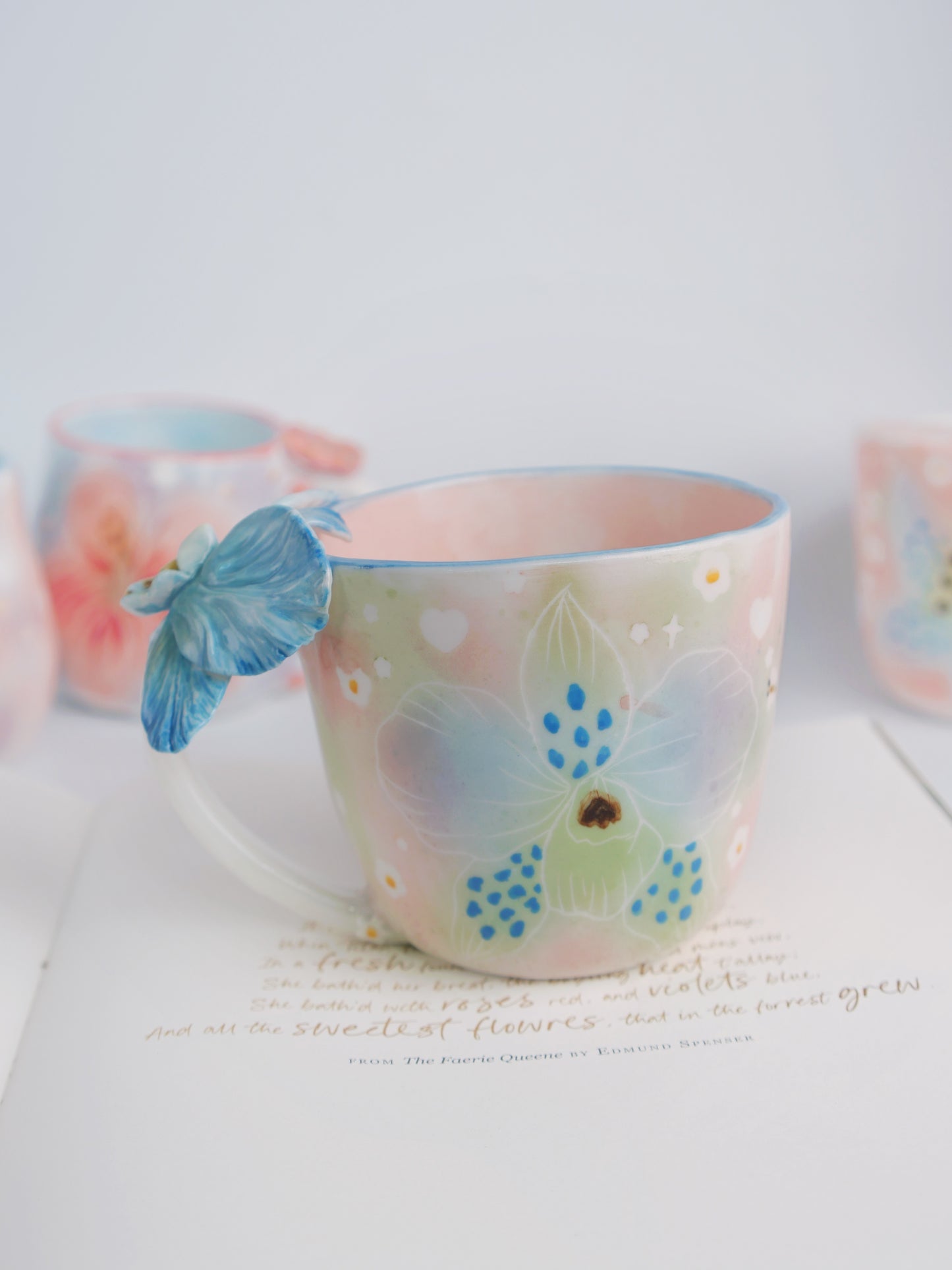 Blue orchid mug