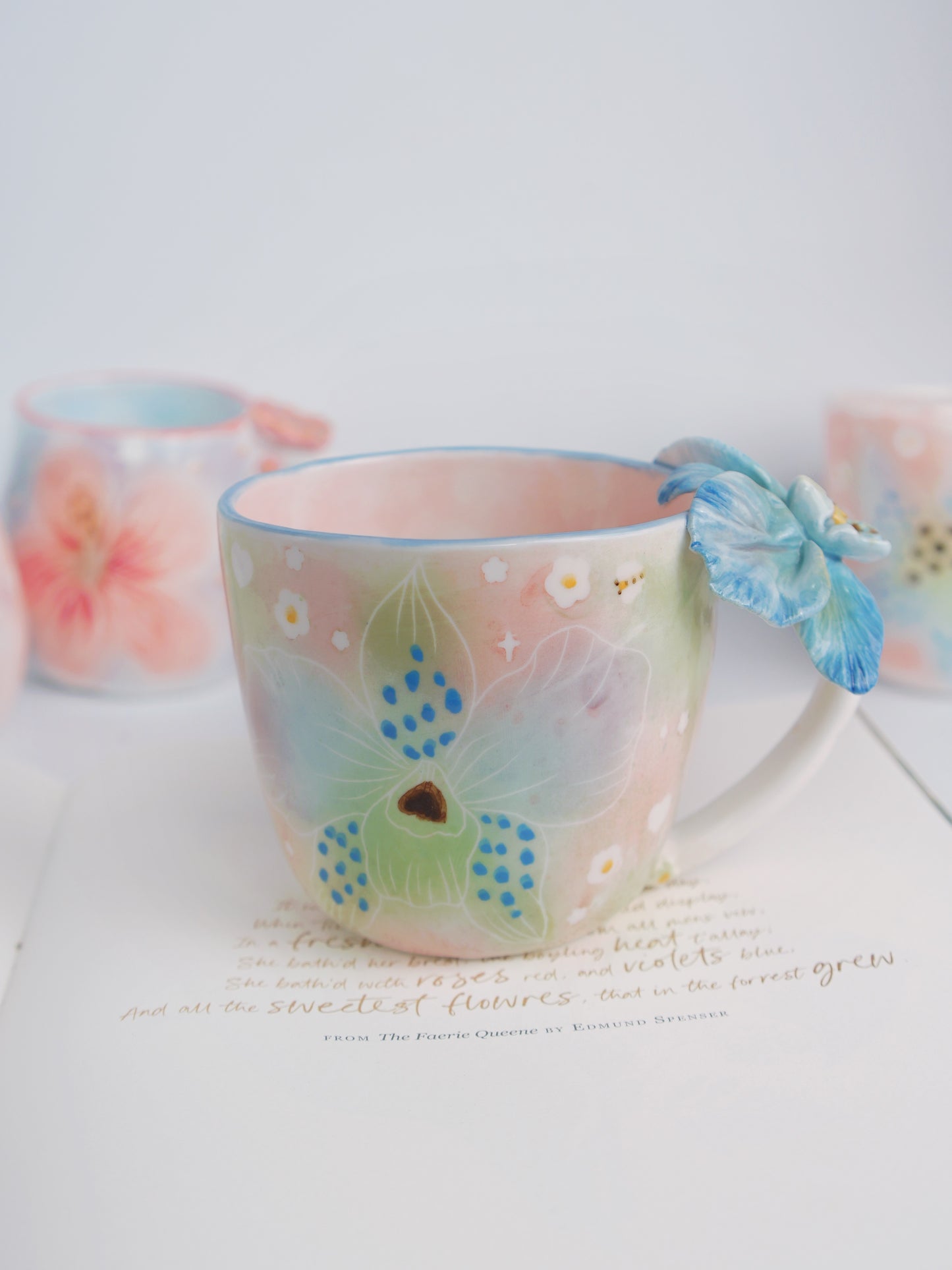 Blue orchid mug