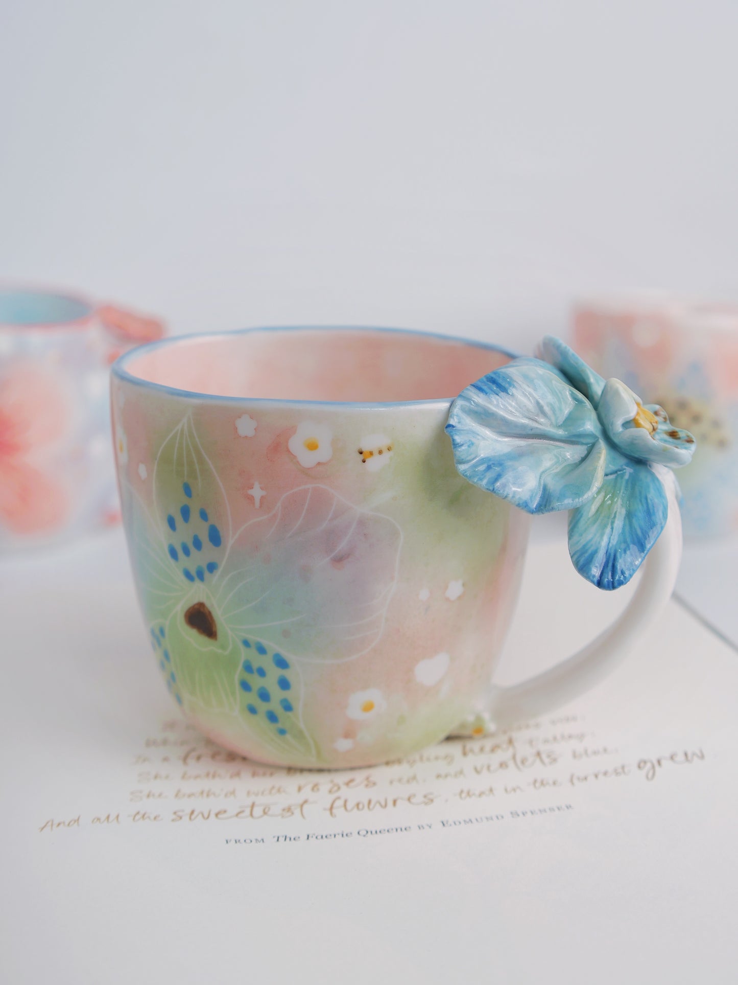 Blue orchid mug