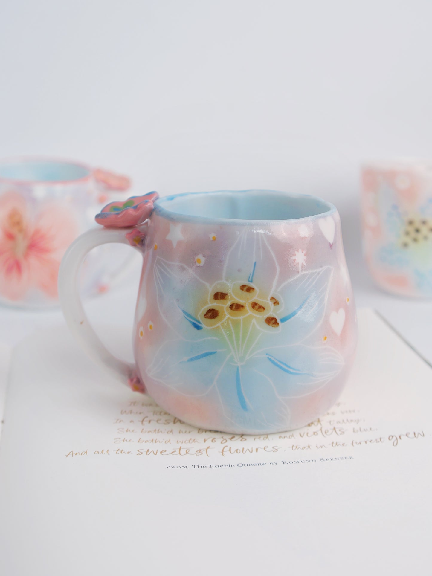 Blue lily mug