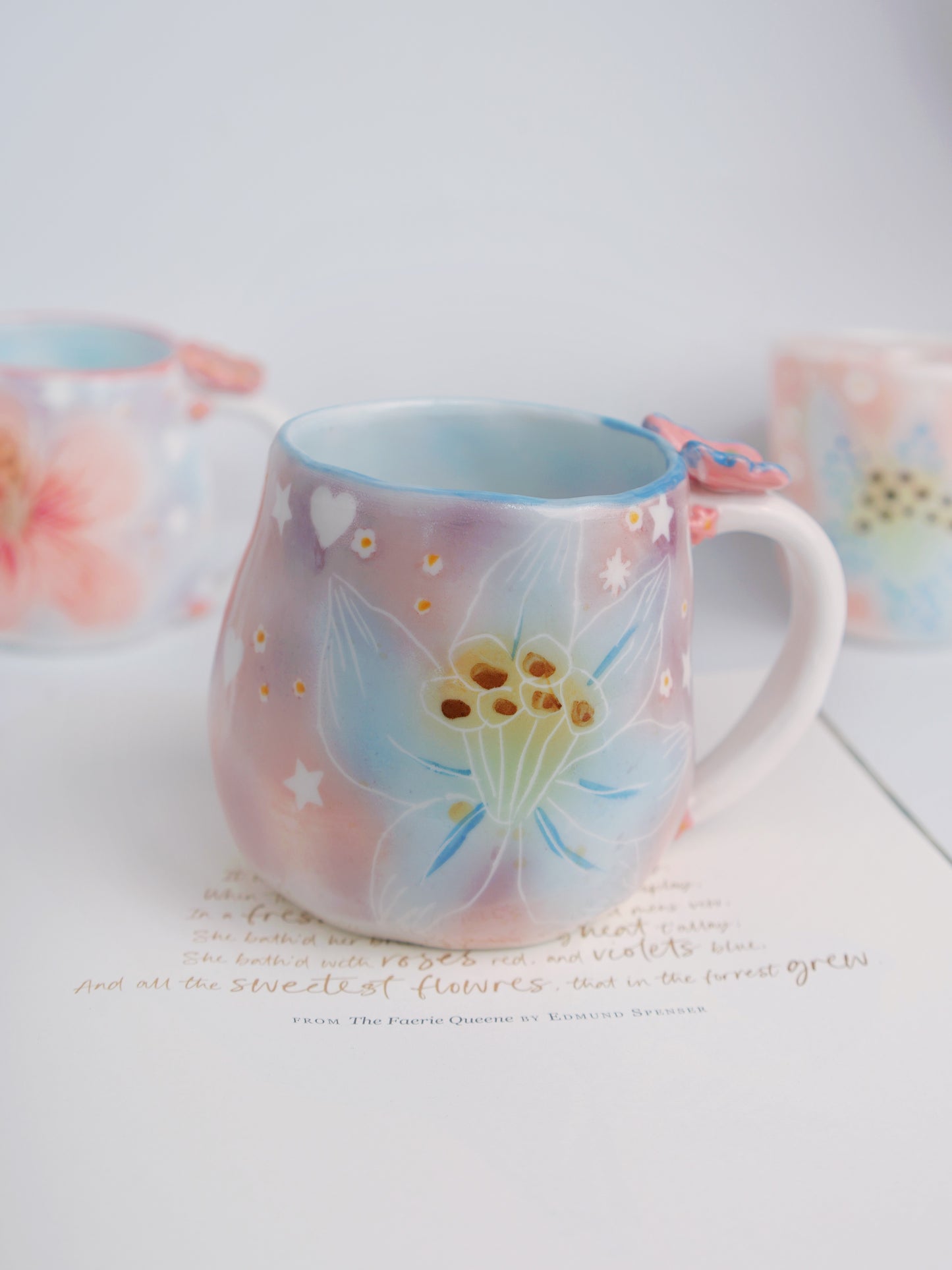 Blue lily mug
