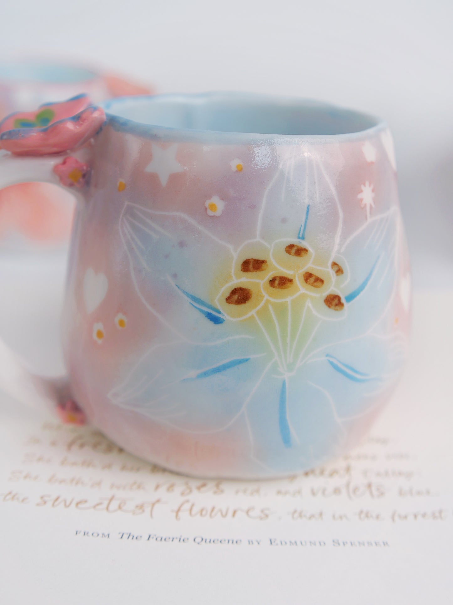 Blue lily mug