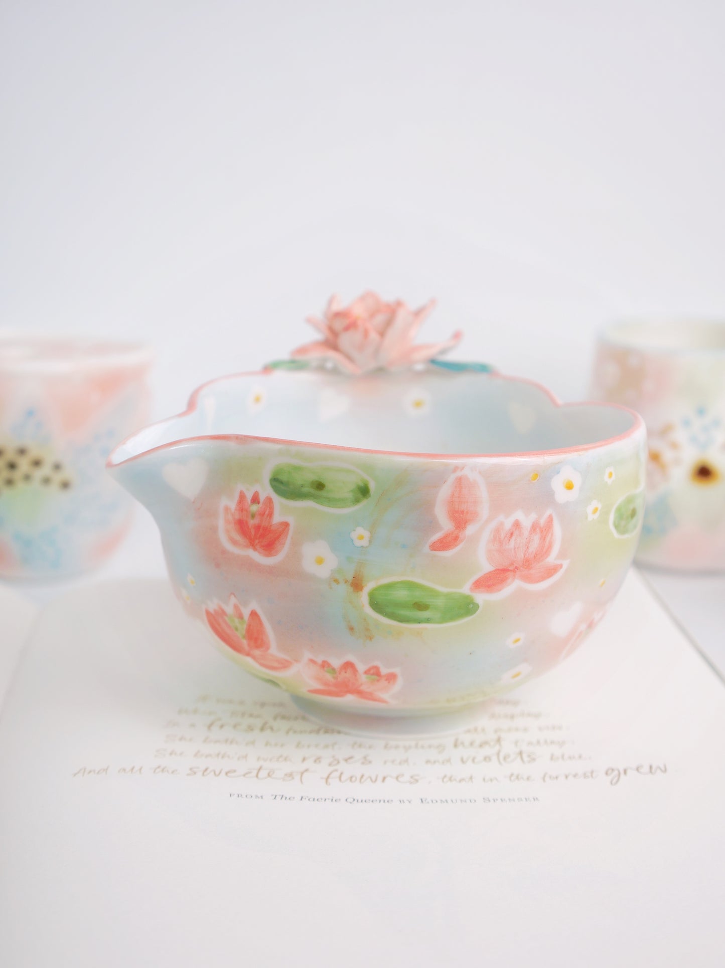 Floating lotus matcha bowl