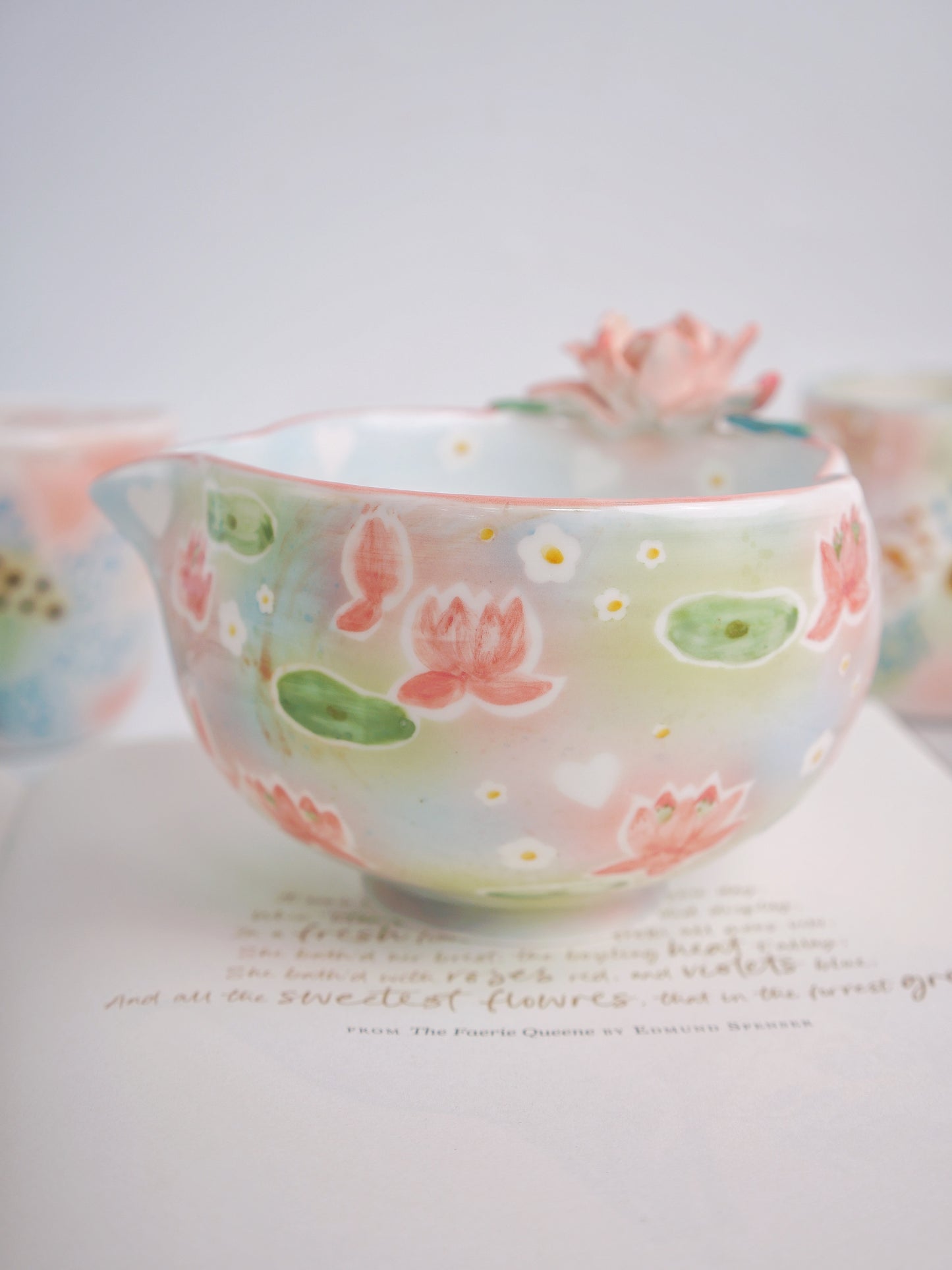 Floating lotus matcha bowl