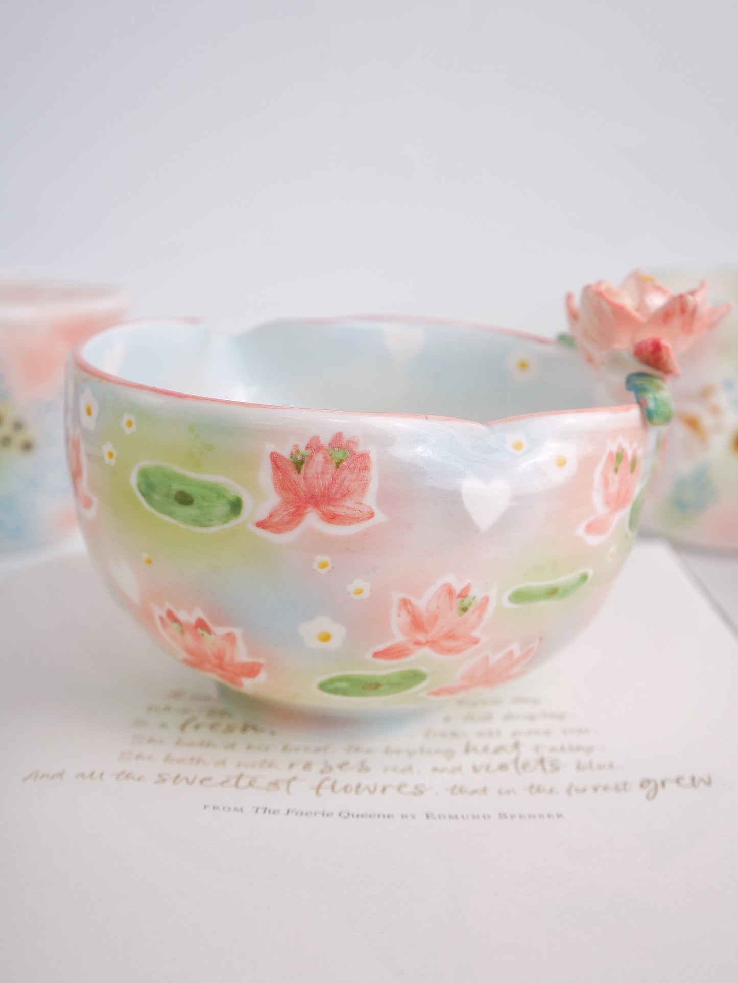 Floating lotus matcha bowl