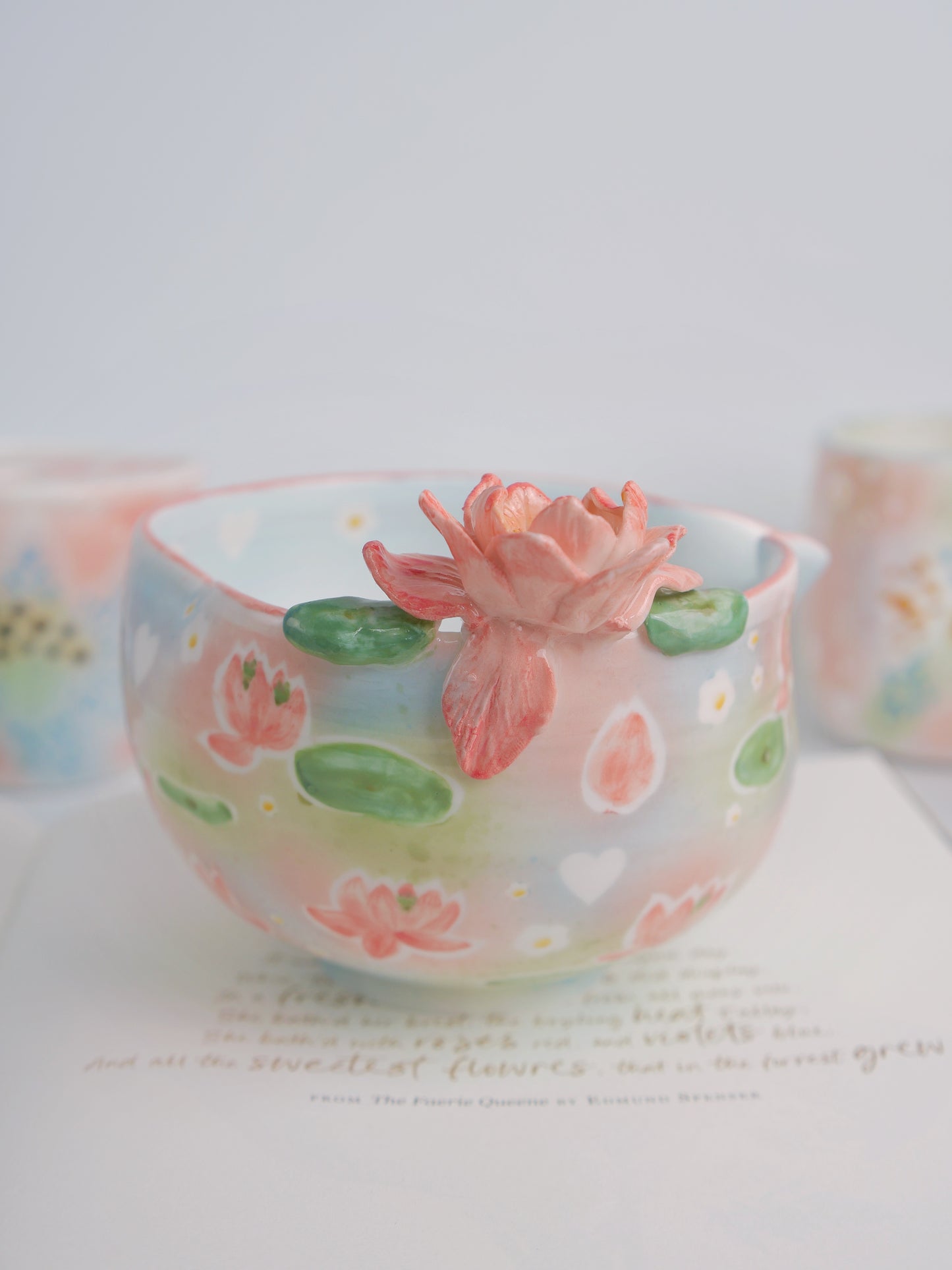 Floating lotus matcha bowl