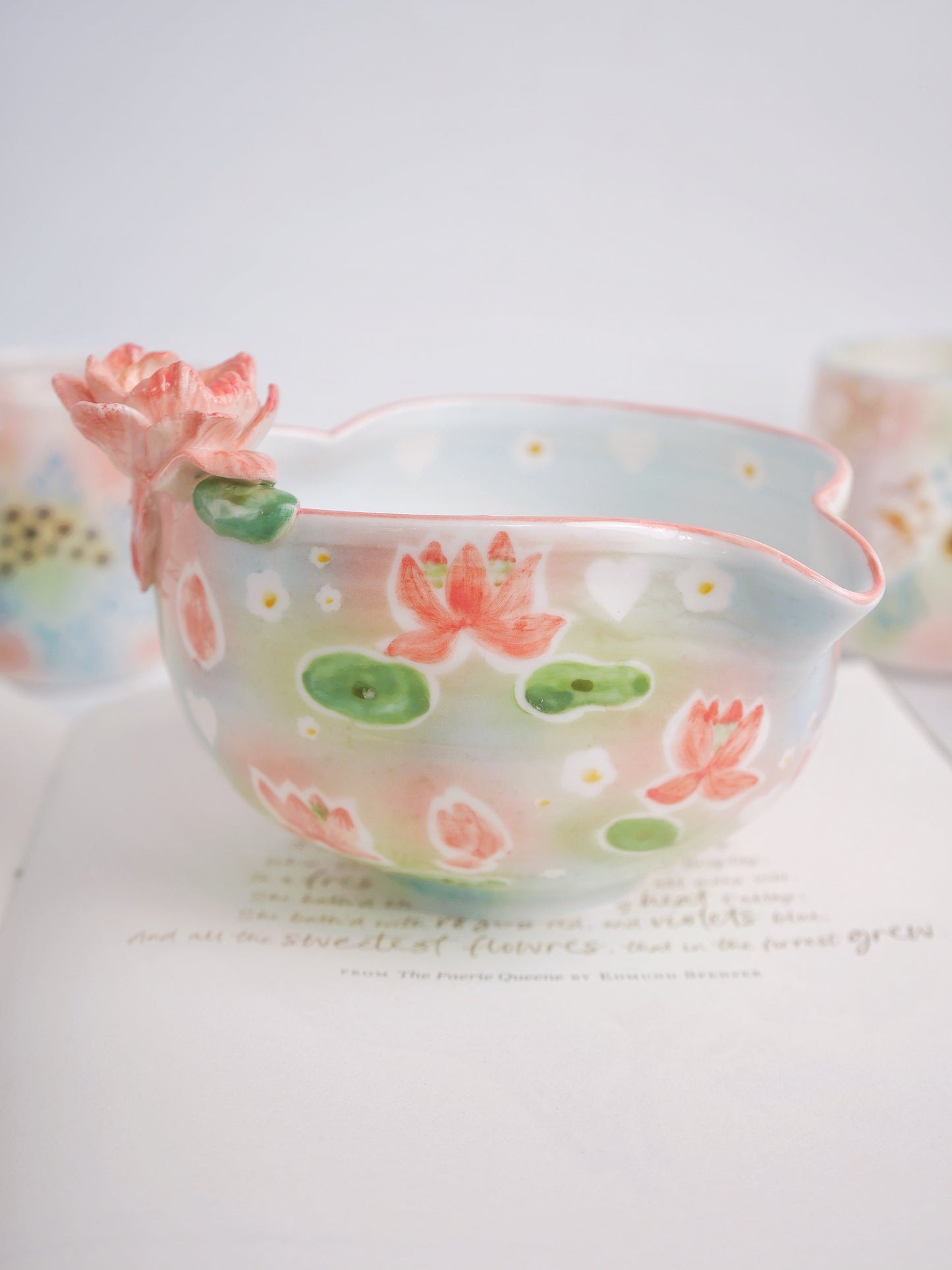 Floating lotus matcha bowl