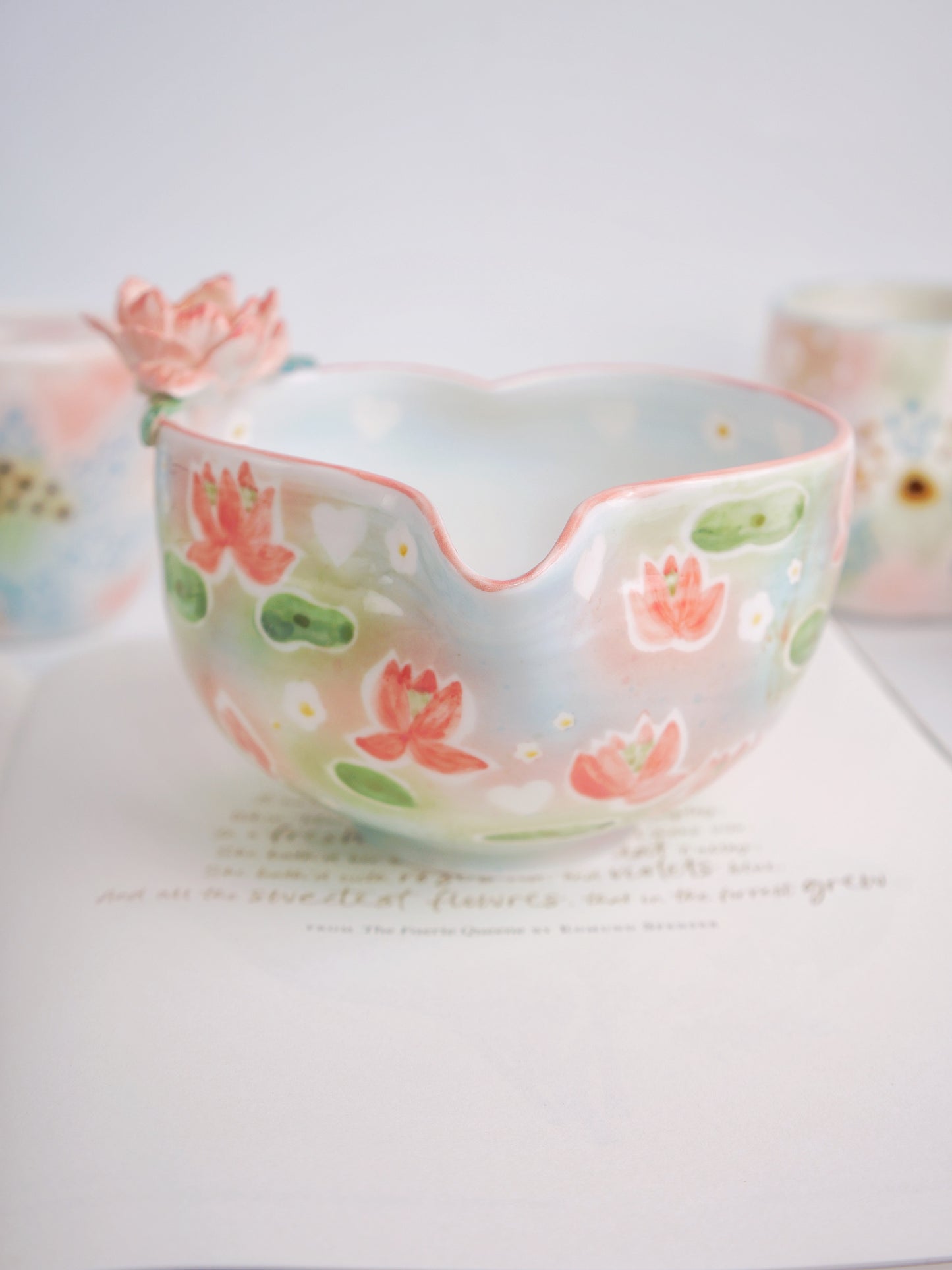 Floating lotus matcha bowl