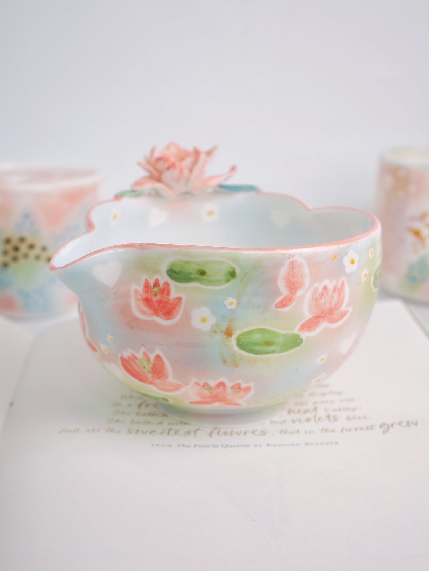 Floating lotus matcha bowl