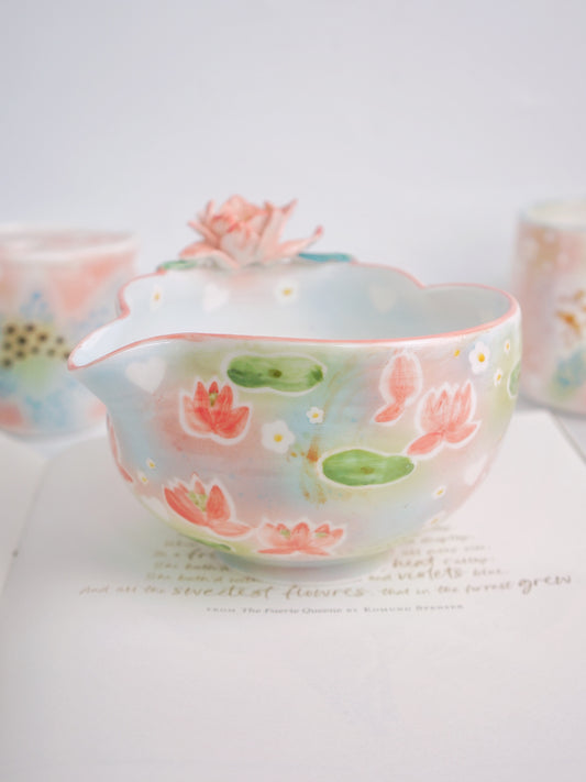 Floating lotus matcha bowl
