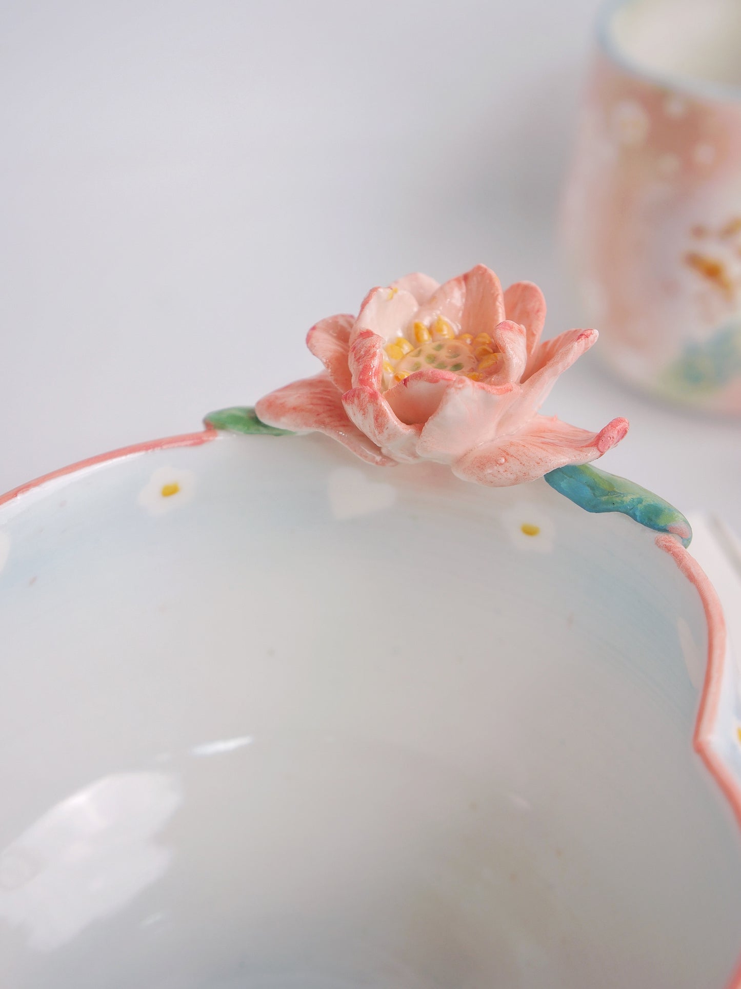 Floating lotus matcha bowl