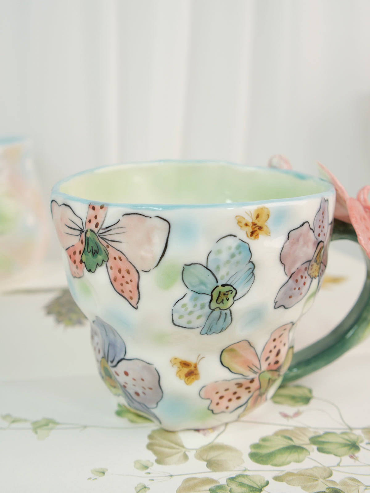 Pink orchid mug