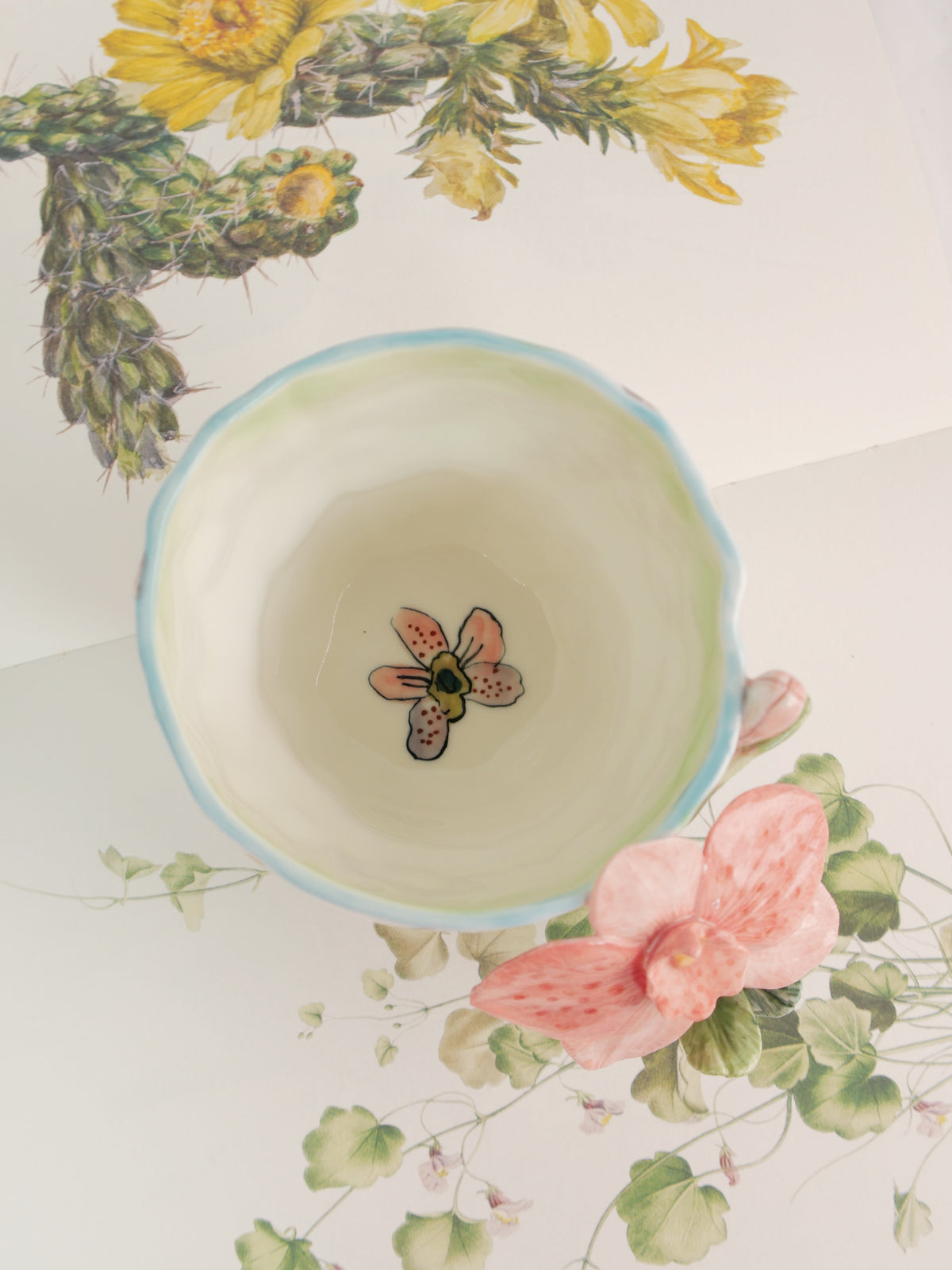 Pink orchid mug