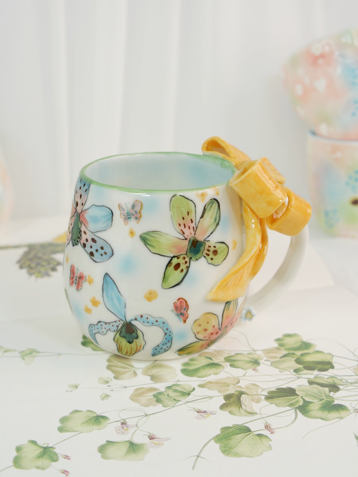 Yellow Ribbon orchid mug