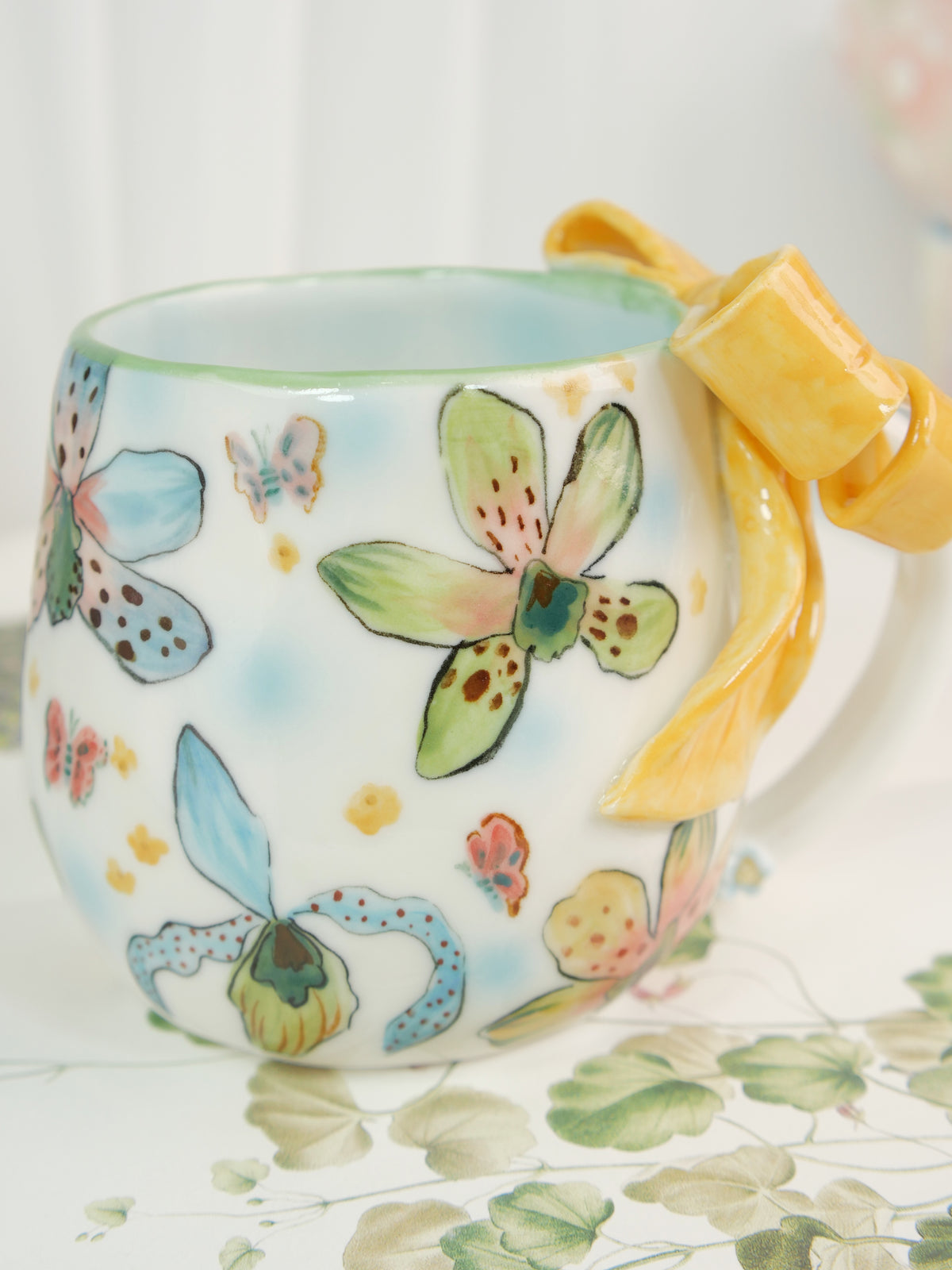 Yellow Ribbon orchid mug